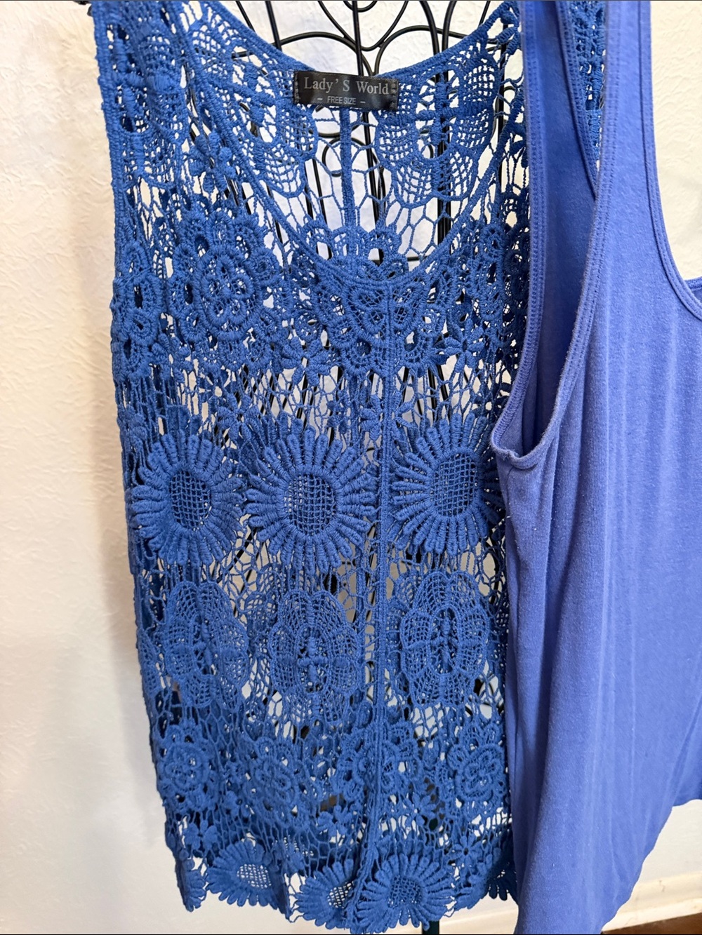Blue Crochet & Tank Layering Set